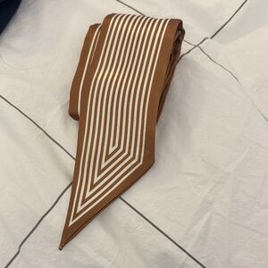 Brown and White Geometric silk